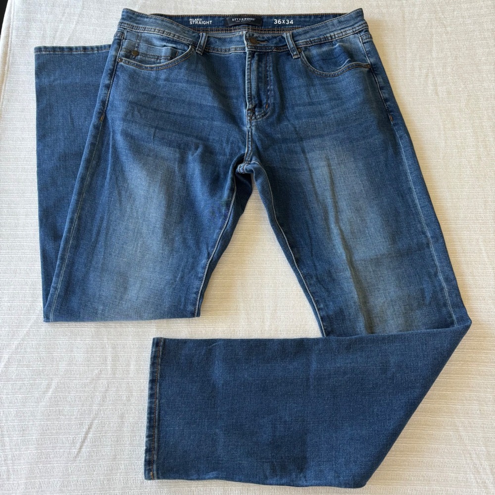 Liverpool Los Angeles Relaxed Straight Jeans Pembroke Blue 36x34 LGR301SS834
